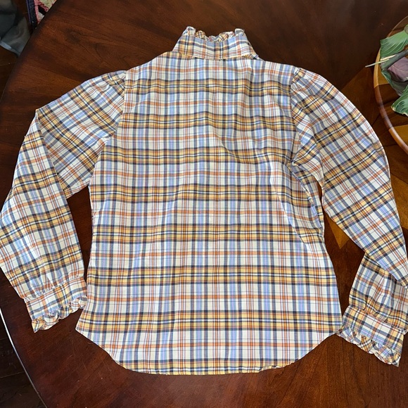 Arrow For Her Plaid Ruffle Button Front Blouse Women Size L Vintage Cottagecore - Picture 5 of 5